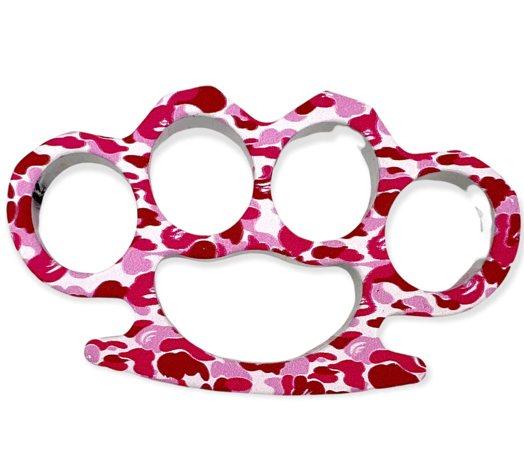 Heavy Duty Solid Steel Knuckle Duster Brass Knuckle - Camo - AnyTime Blades