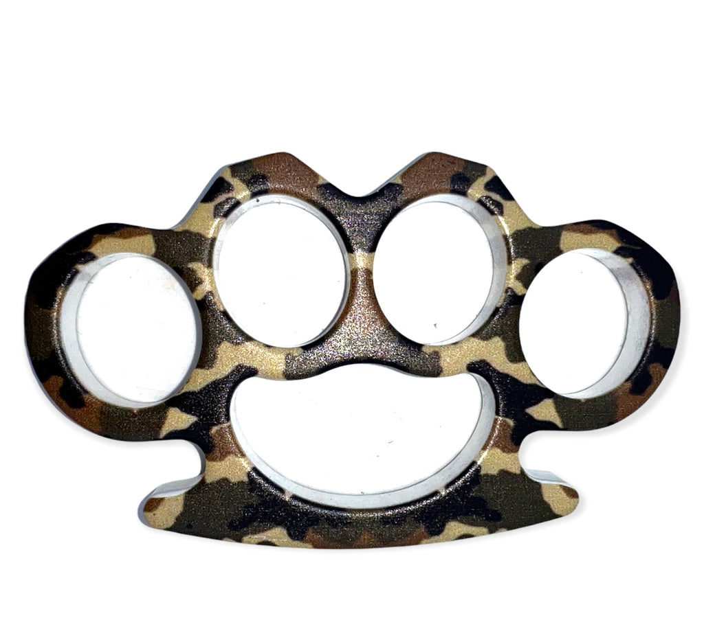 Heavy Duty Solid Steel Knuckle Duster Brass Knuckle - Camo - AnyTime Blades