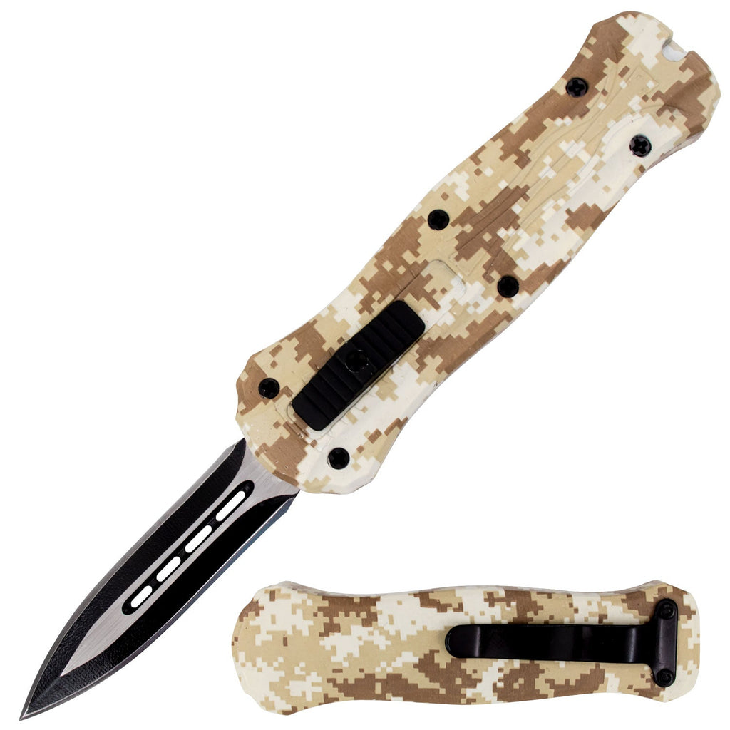 Miniature OTF Automatic Knife Desert Camo - AnyTime Blades