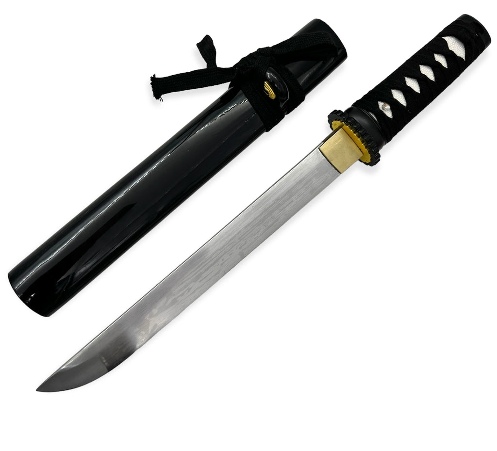 BLACK Full Tang Tanto Sword W/Case - AnyTime Blades