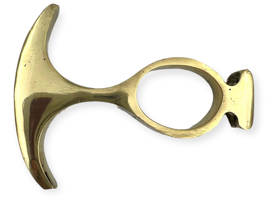 Solid Heavy 1 Finger Brass Knuck - AnyTime Blades