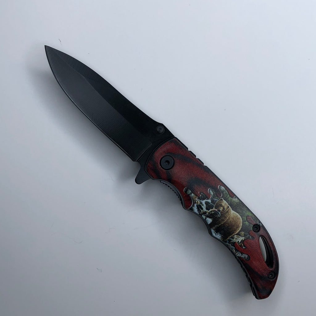 Bear pocket knife open 