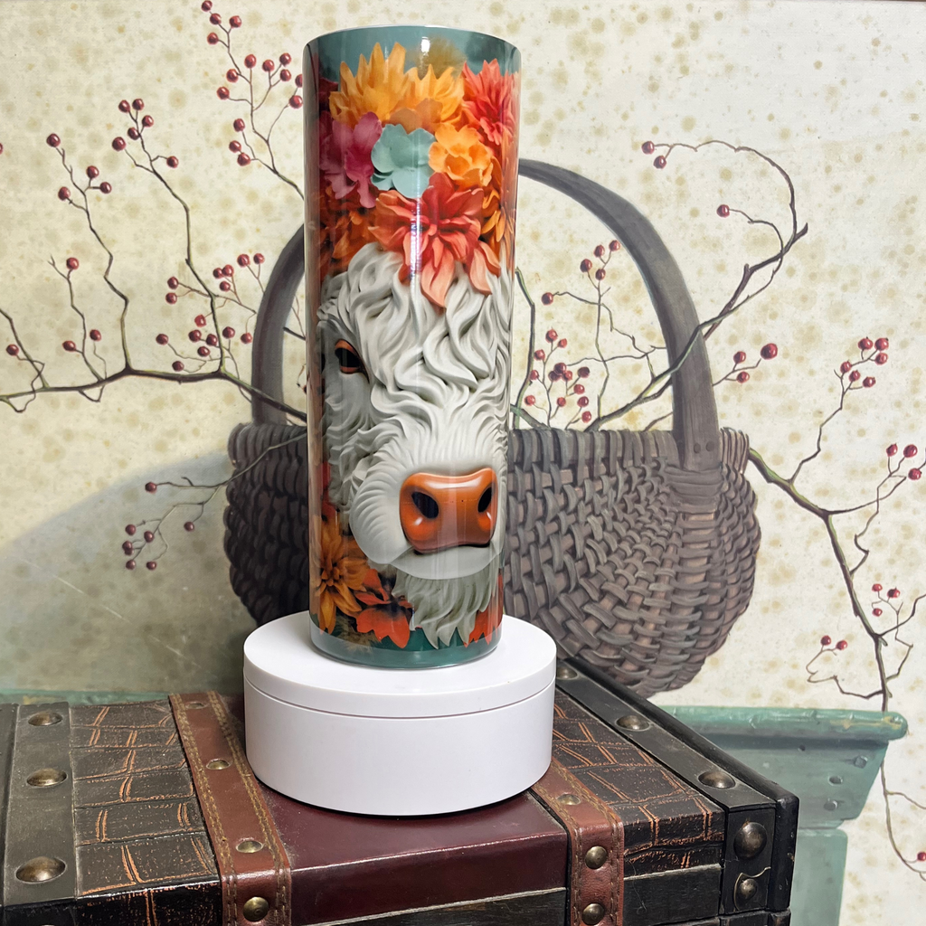 3D Highland Cow 20oz Insulated Tumbler - AnyTime Blades