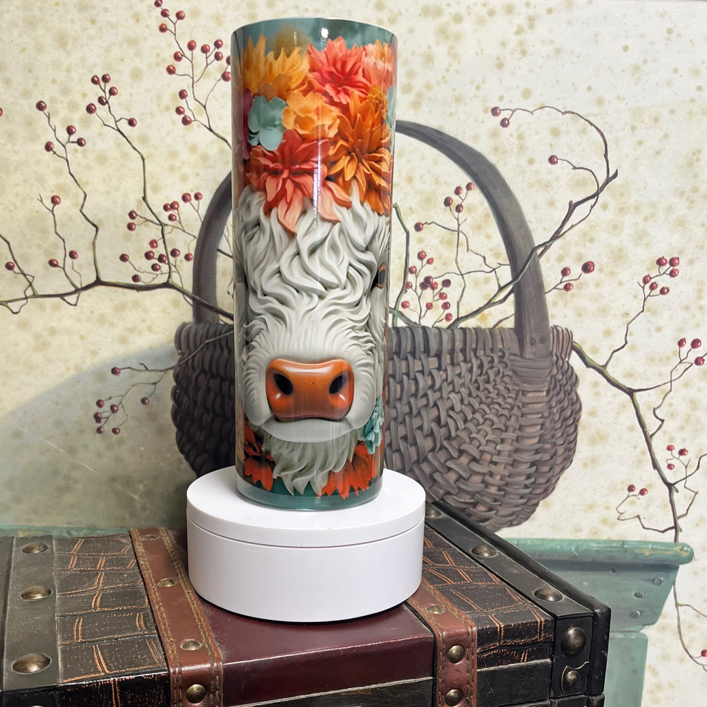 3D Highland Cow 20oz Insulated Tumbler - AnyTime Blades