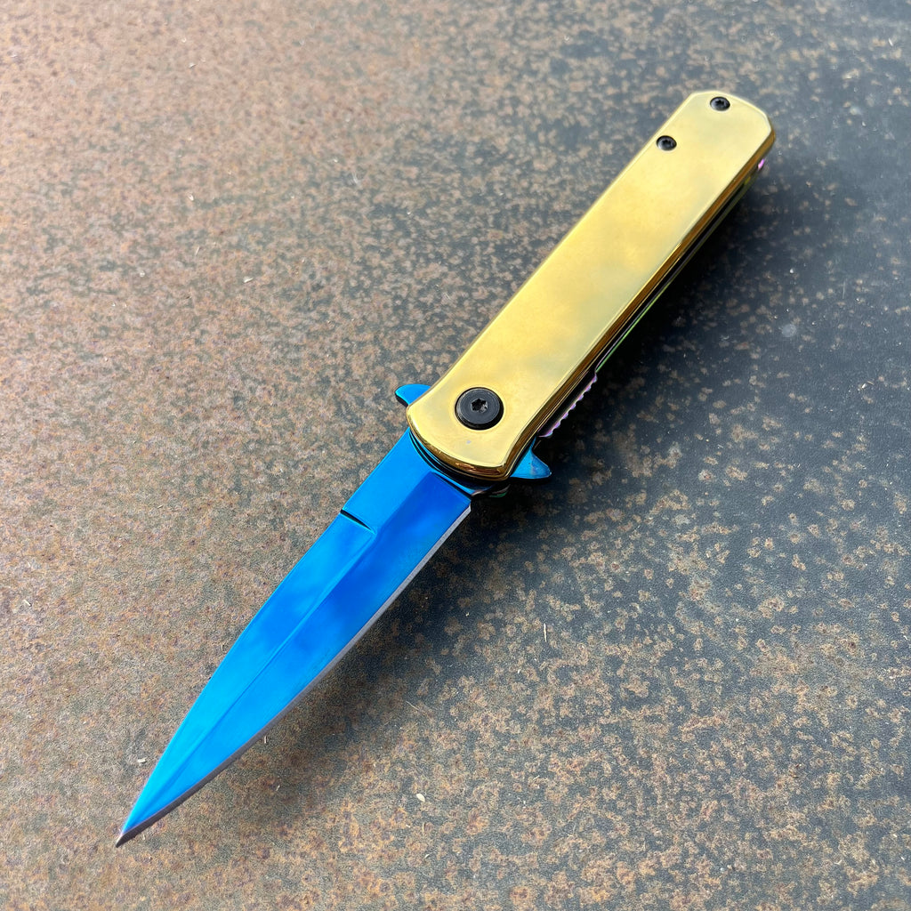 titanium coated stiletto knife