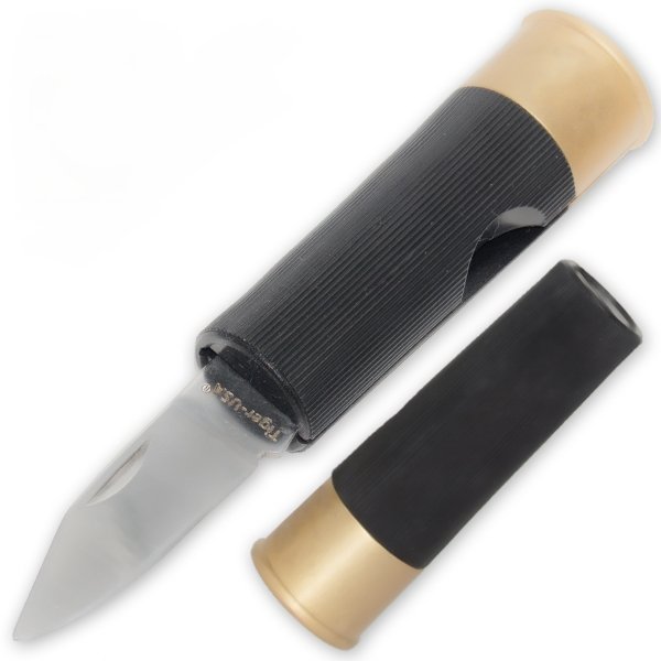 12 Gauge Shotgun Shell Folding Knife (Black) - AnyTime Blades
