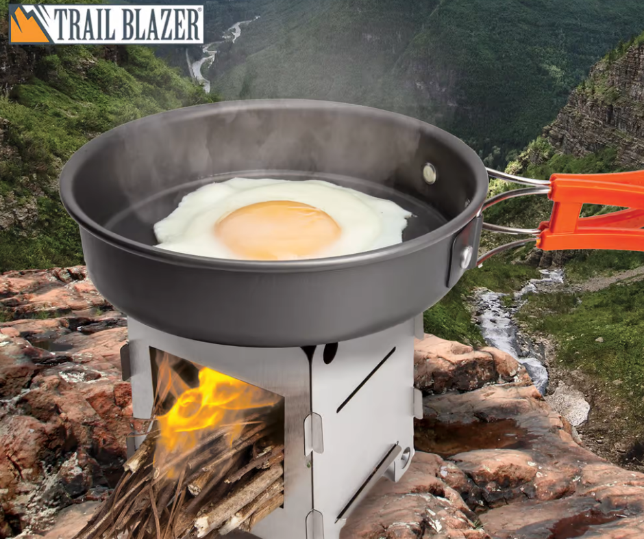 Trailblazer Ultralight Folding Camp Stove With Pouch - Solid Stainless Steel Construction, Breaks Down Into Pieces - AnyTime Blades
