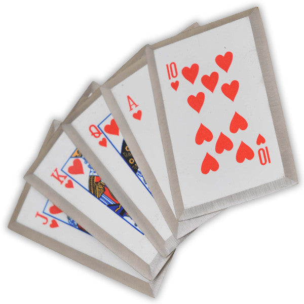 ROYAL FLUSH - Red 5 Piece Throwing Card Set - AnyTime Blades