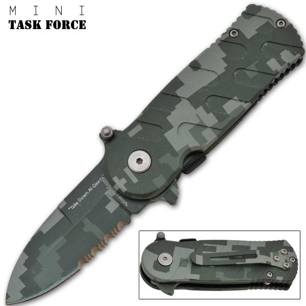 6.5" Mini Task Force Assisted Opening All Digital Camo Pocket Knife - AnyTime Blades