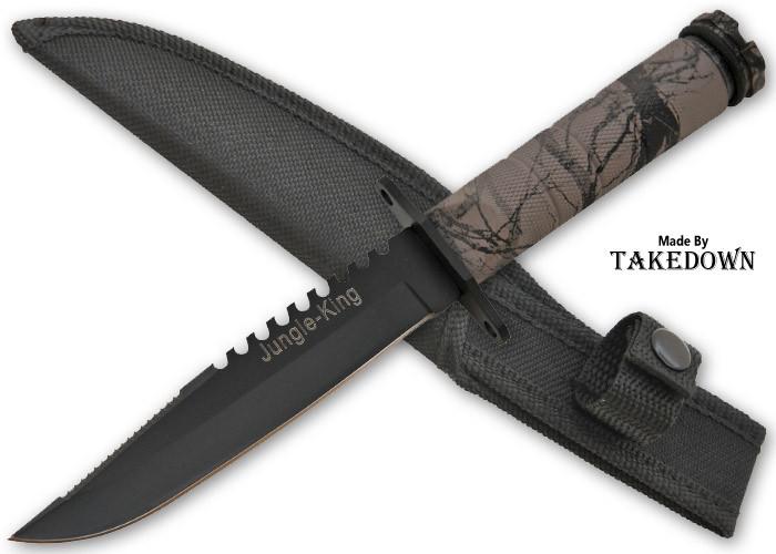 8.25 Inch Survival Knife W/Case "Jungle King" - AnyTime Blades