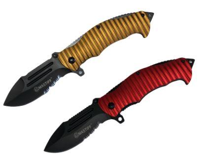 8.25" MASTIFF Assisted Opening Rescue Pocket Knife with Half Serrated Blade- Multiple Colors to Choose From - AnyTime Blades
