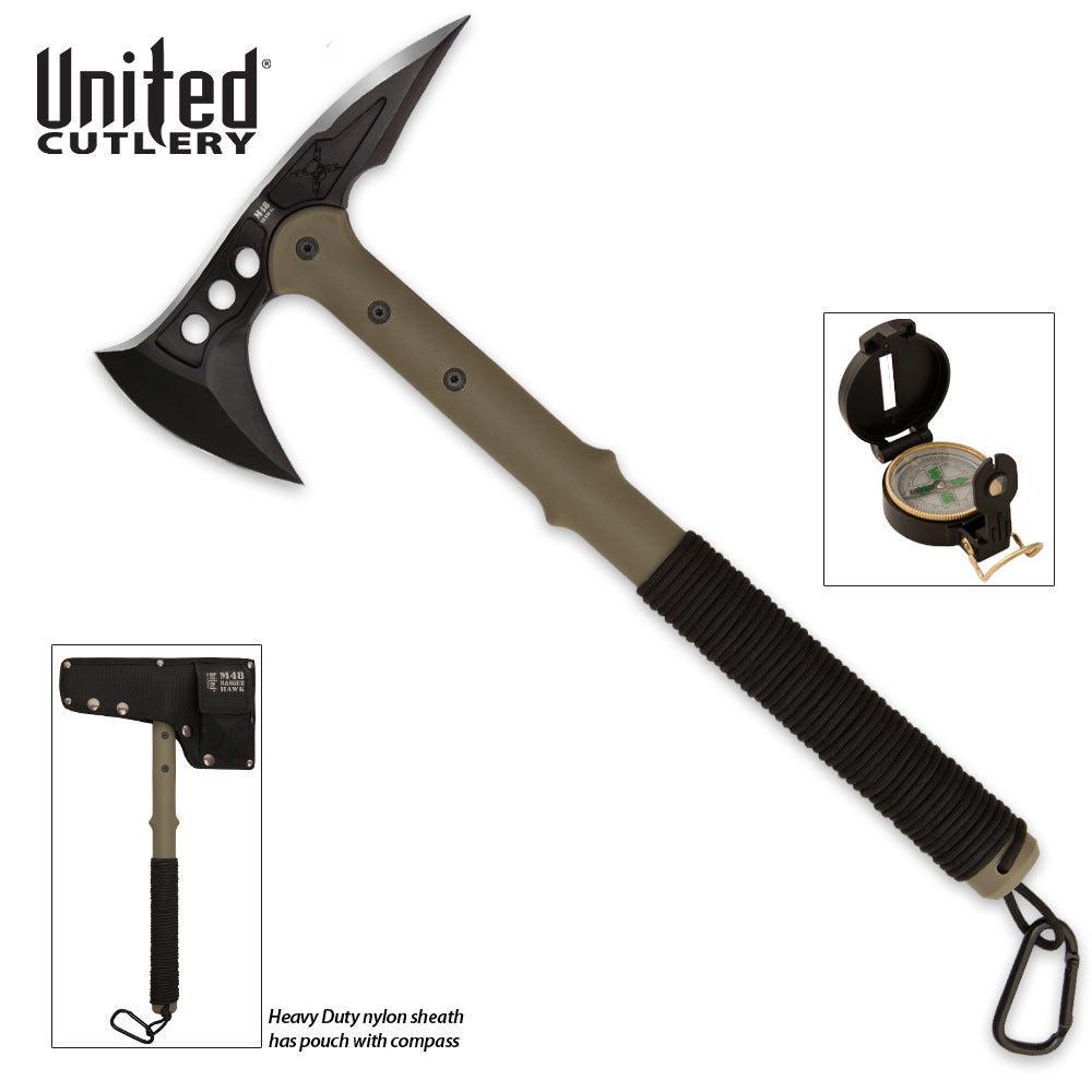 M48 Ranger Tomahawk Axe with Lensatic Compass and Sheath - AnyTime Blades