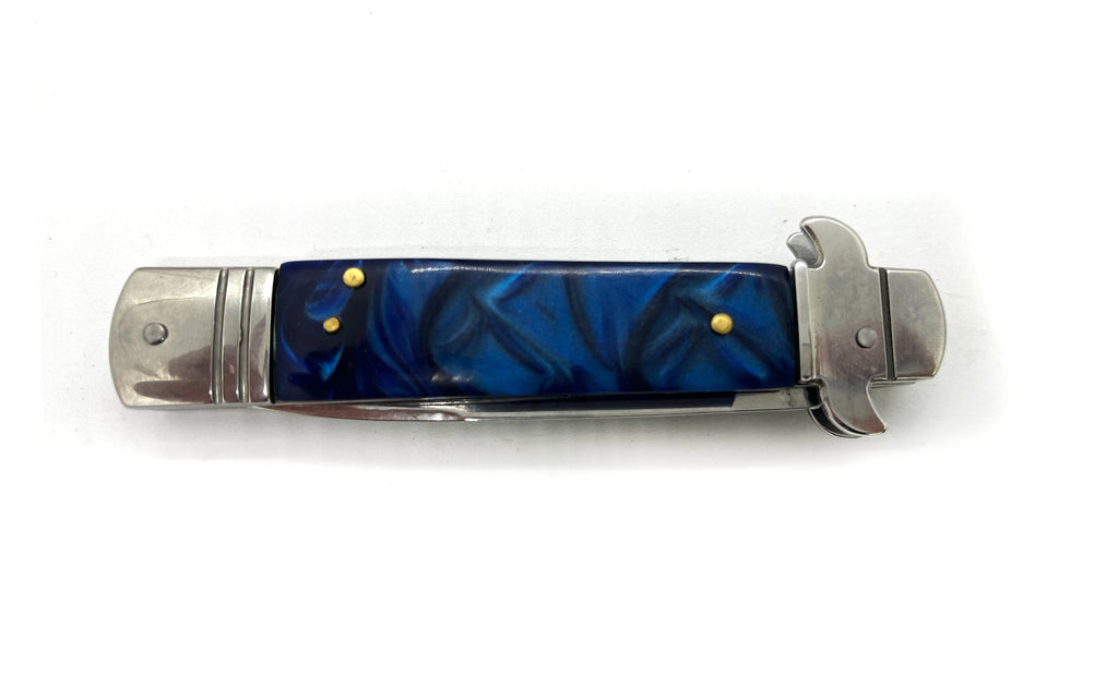 7.5" Blue Pearl Automatic Knife - AnyTime Blades