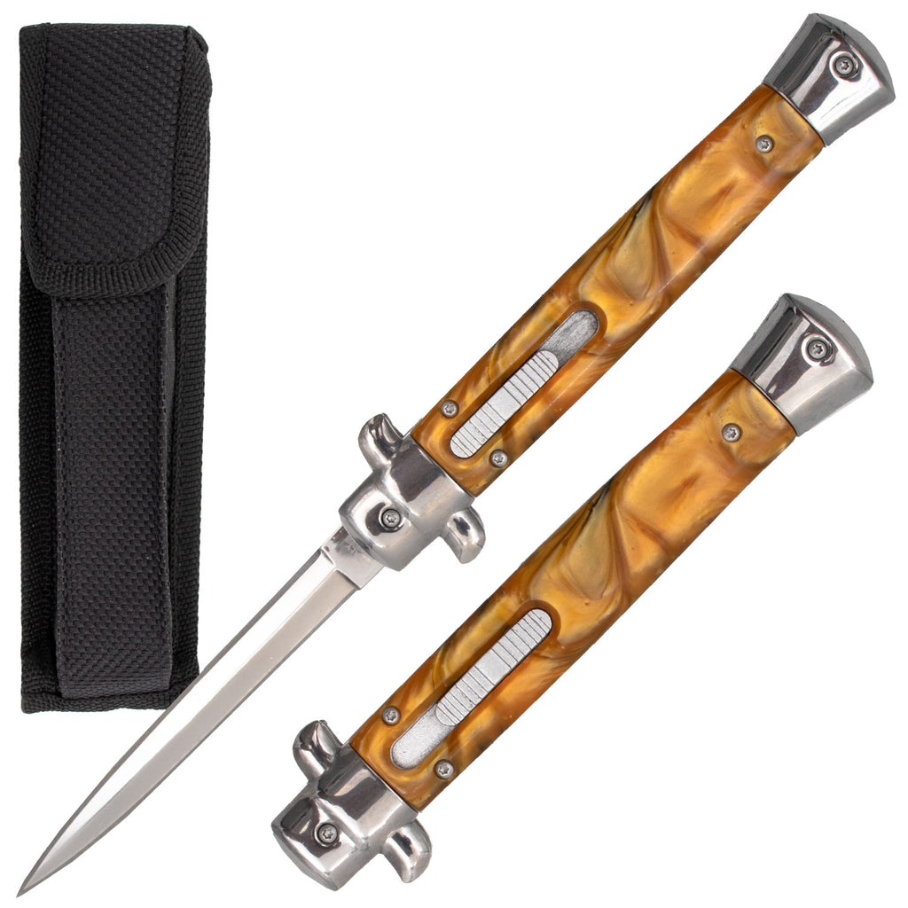 Golden Pearl stiletto switchblade OTF