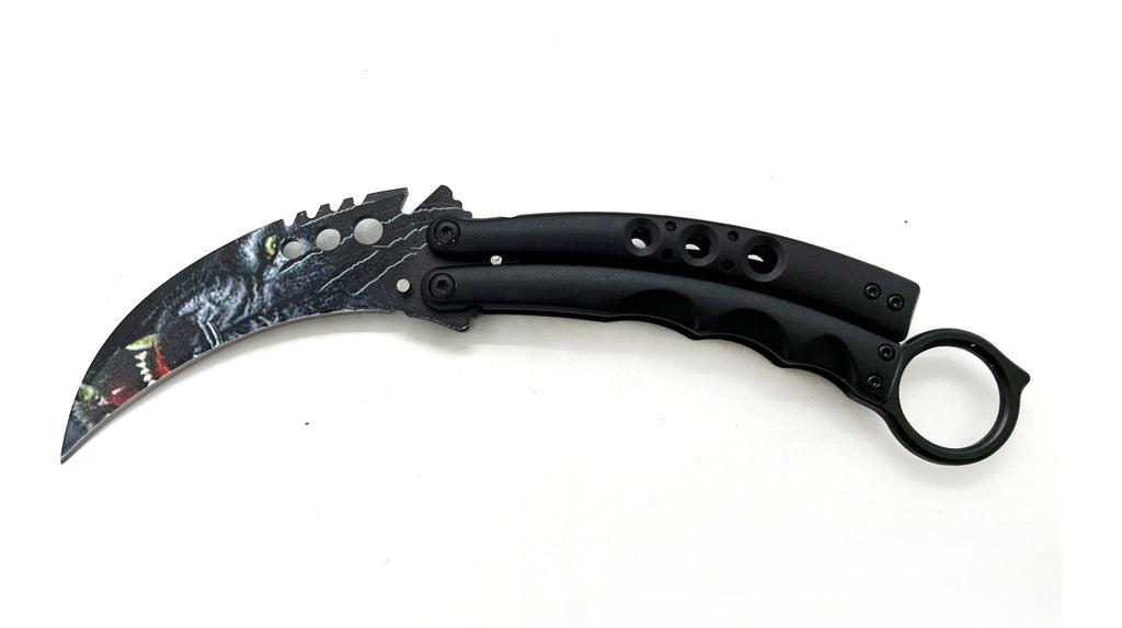 8.5" Butterfly Karambit - Wolf - AnyTime Blades