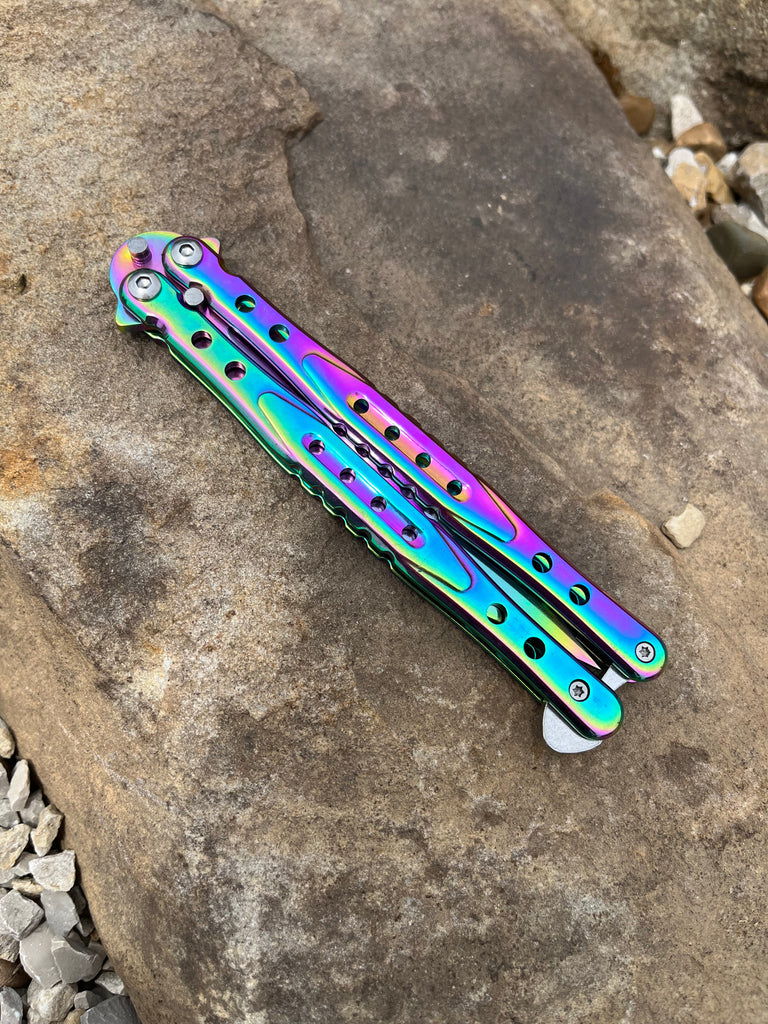 Butterfly Knife Balisong Solid Stainless Handle - AnyTime Blades