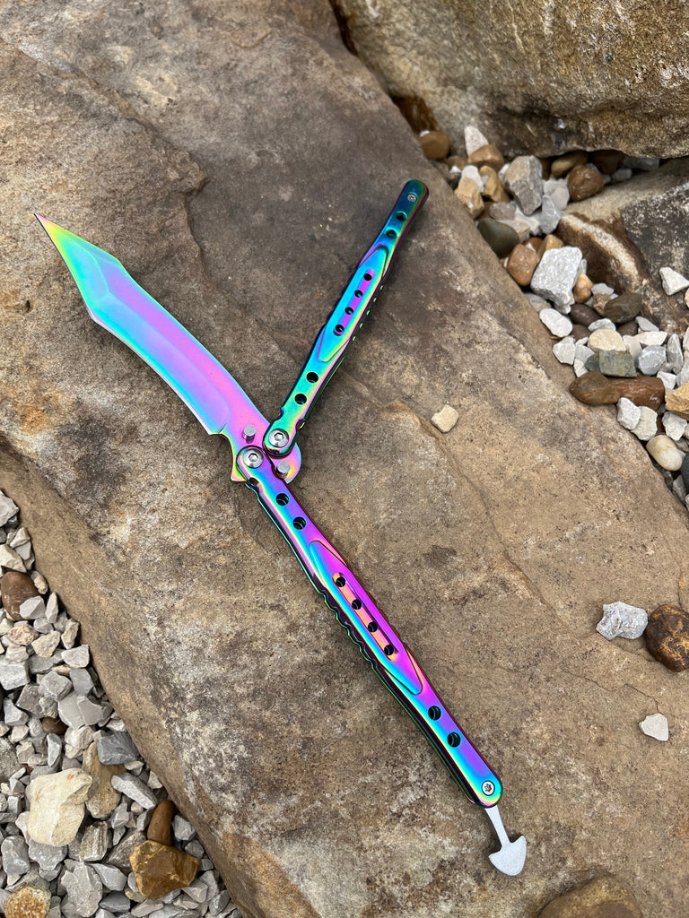 Butterfly Knife Balisong Solid Stainless Handle - AnyTime Blades