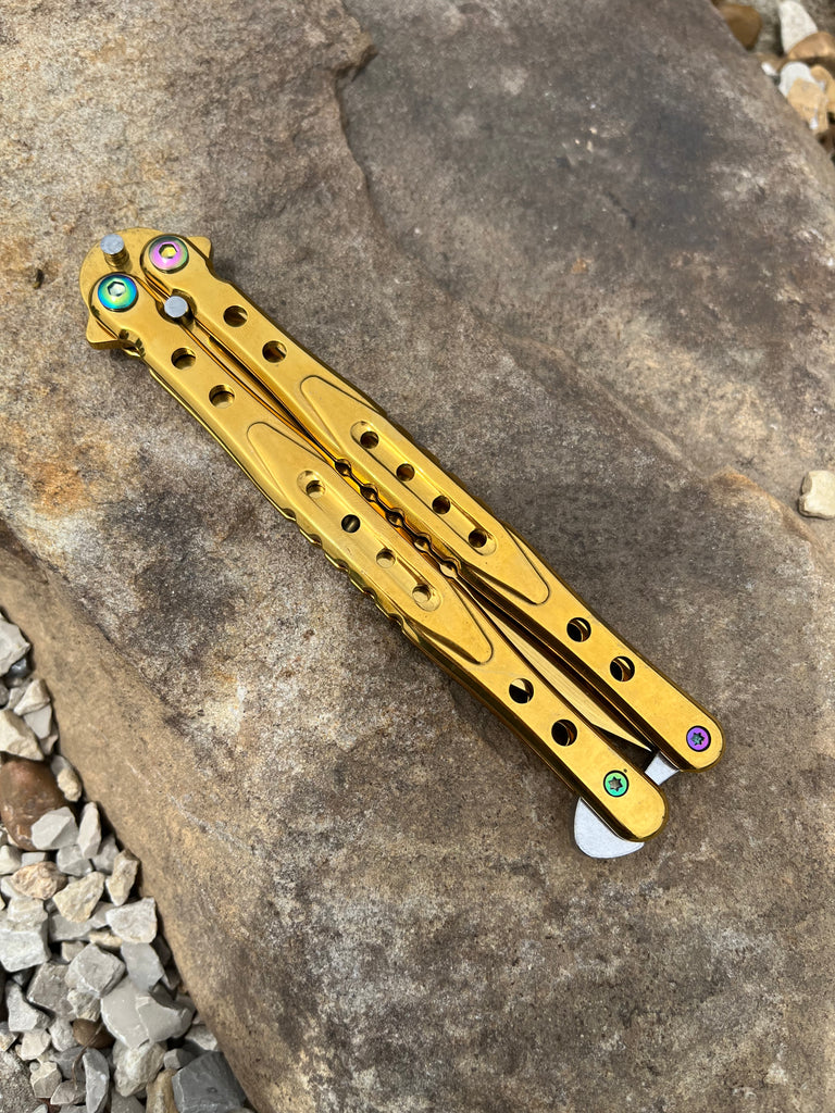 Butterfly Knife Balisong Solid Stainless Handle - AnyTime Blades