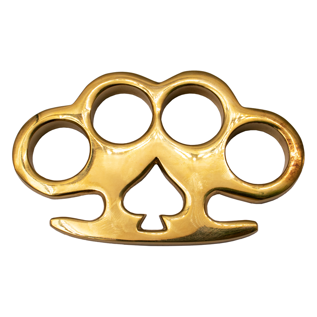 Ace of Spades Heavy Duty Brass Knuckle Duster Paper Weight - AnyTime Blades