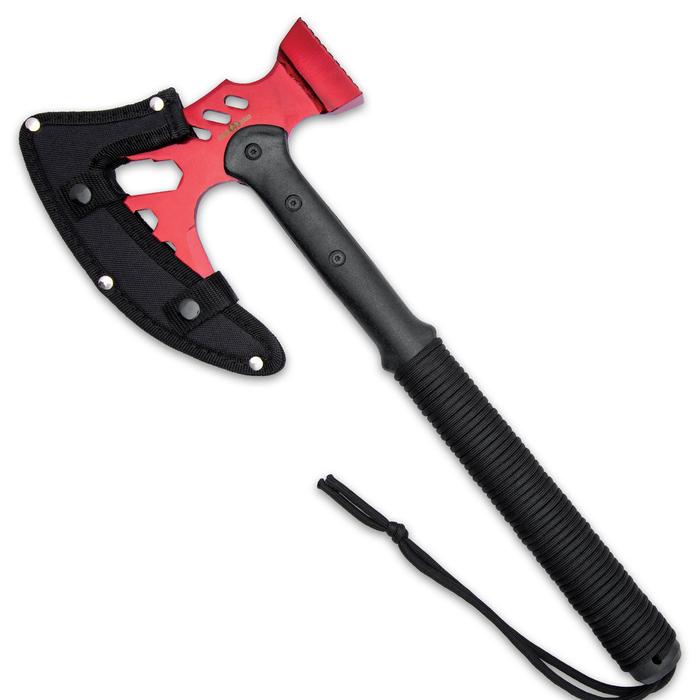 Ridge Runner Red Tactical Multi-Tool Hammer And Axe With Sheath - AnyTime Blades
