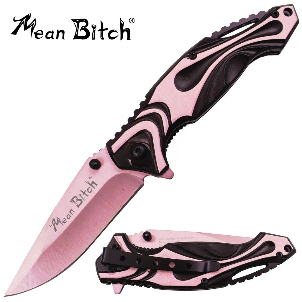 Mean Bitch Trigger Action Blade Tiger-USA Capitol Agent Knife Available in 2 Colors - AnyTime Blades