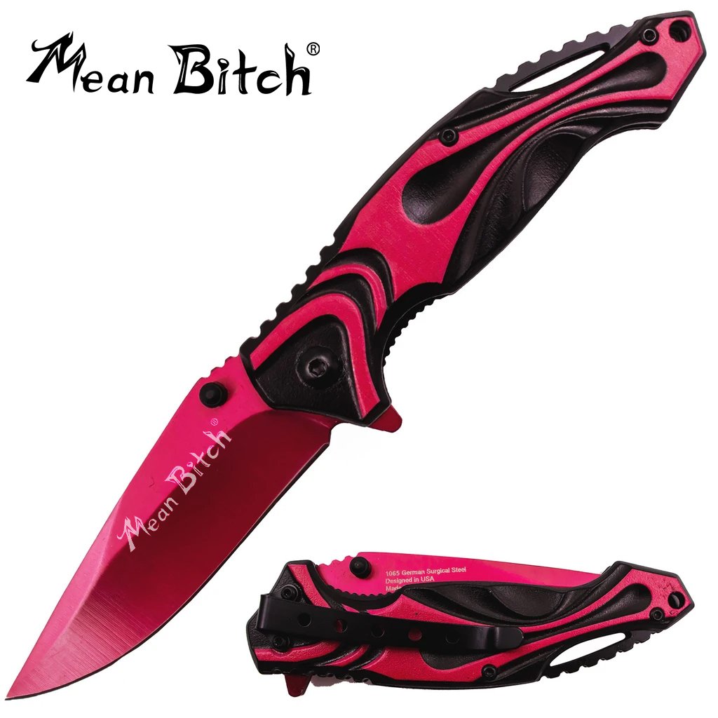 Mean Bitch Trigger Action Blade Tiger-USA Capitol Agent Knife Available in 2 Colors - AnyTime Blades