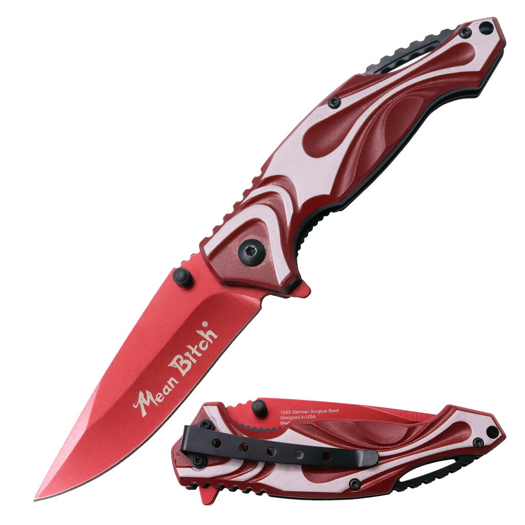 SERIES 4 Mean Bitch Spring Assisted Pocket Knife Available in 13 Colors - AnyTime Blades