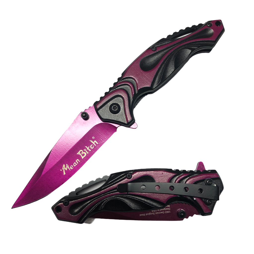 Mean Bitch Trigger Action Blade Tiger-USA Capitol Agent Knife Available in 3 Colors - AnyTime Blades