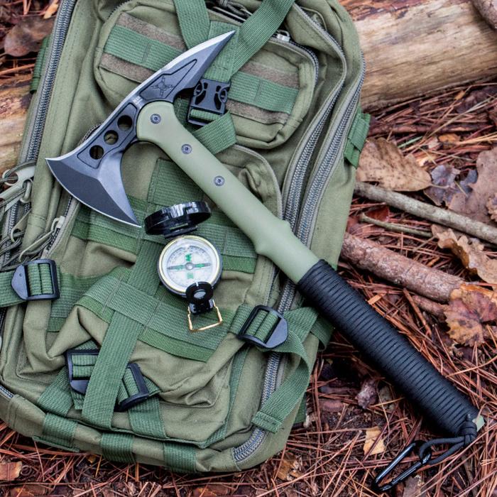 M48 Ranger Tomahawk Axe with Lensatic Compass and Sheath - AnyTime Blades