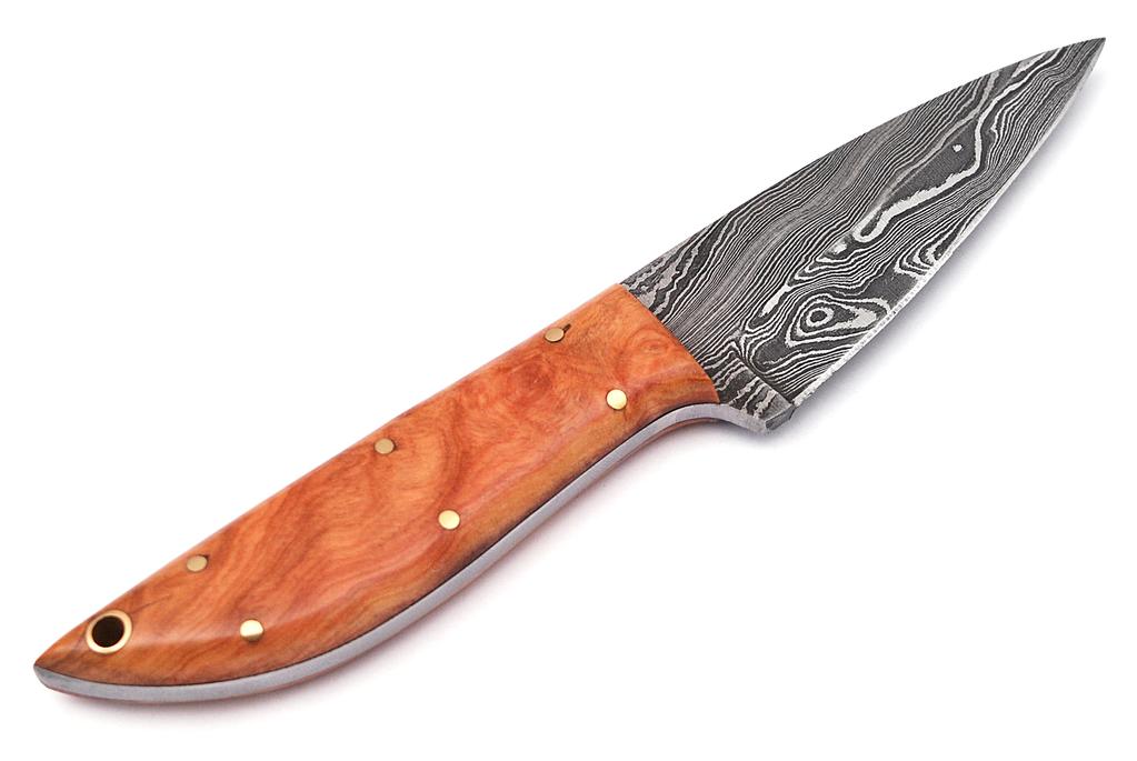 Full Tang Drop Point Damascus Steel Hunting Knife W/ Sheath - AnyTime Blades