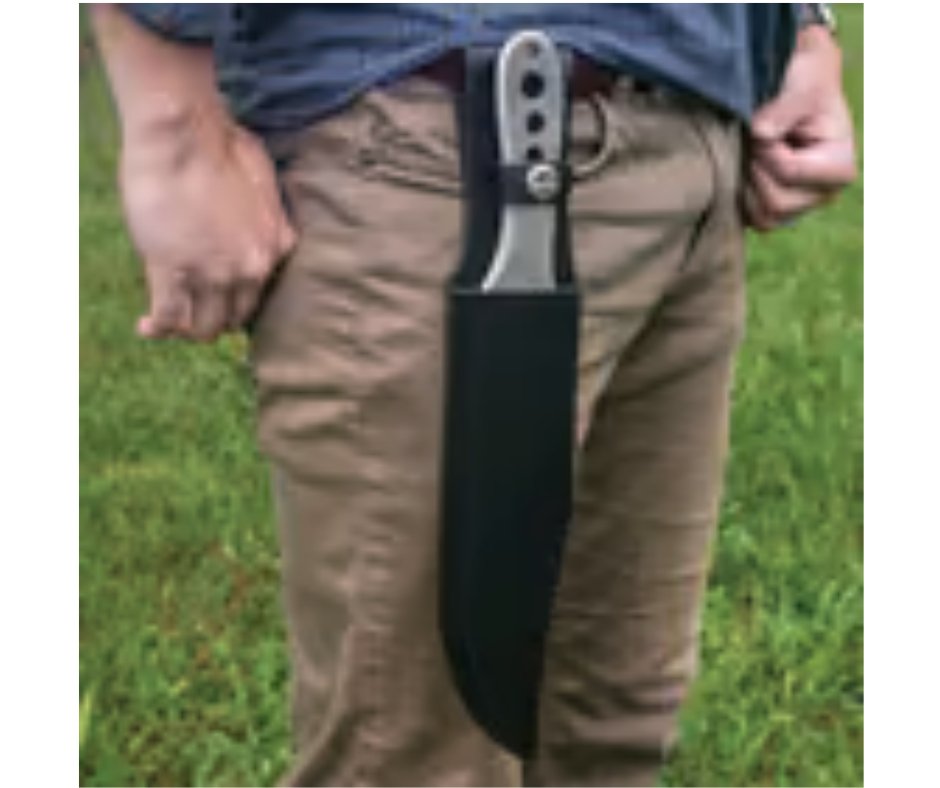 15" Hibben® III Throwing Knife With Black Sheath - One-Piece 3Cr13 Stainless Steel, Clip Point, Through Holes - AnyTime Blades