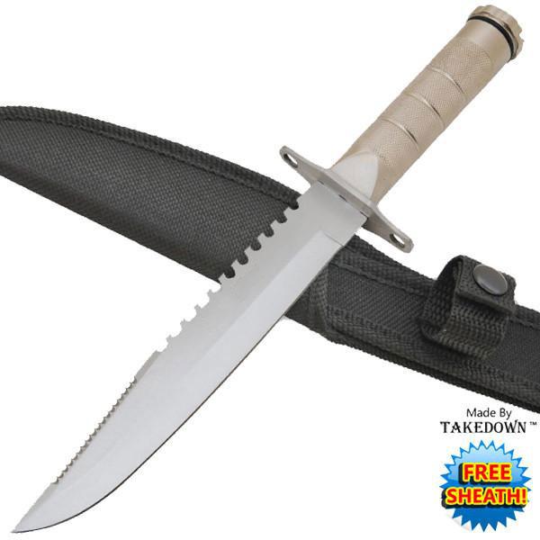 8.25" Rambo Style Survival Knife W/Case - AnyTime Blades