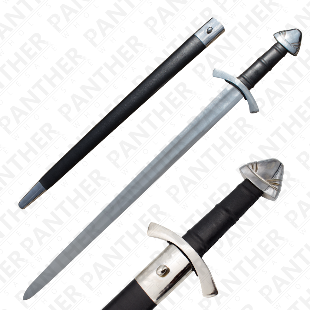 Viking Battle Ready Sword and Scabbard Set - Silver - AnyTime Blades