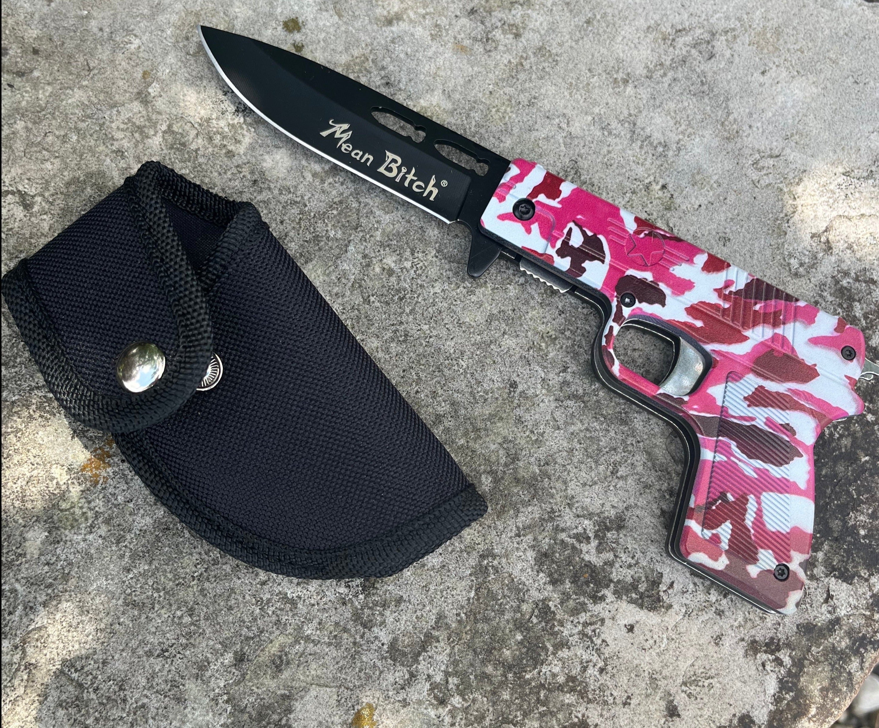 Pink Camo Mean Bitch Knife – Blades For Babes