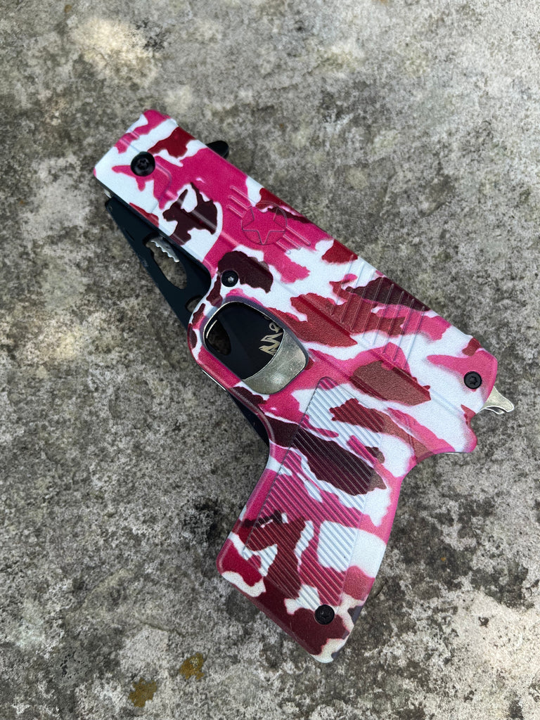 8 inch Pink Camo Mean Bitch Assisted Opening Pistol Knife - AnyTime Blades