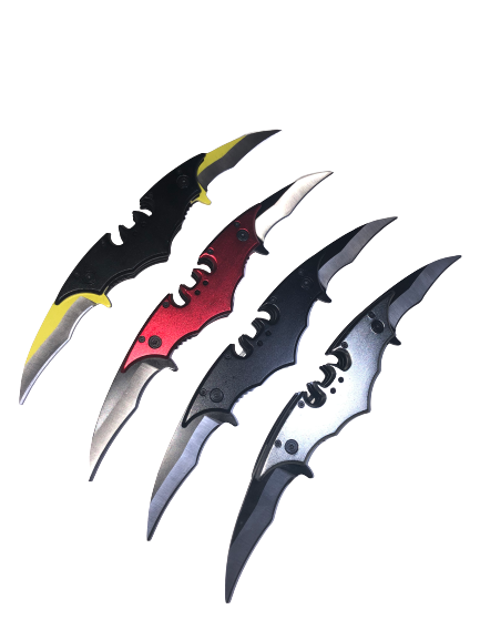 Batman Twin Blade Knife - Double Edge Folding Pocket with clip- Available in 6 Colors - AnyTime Blades