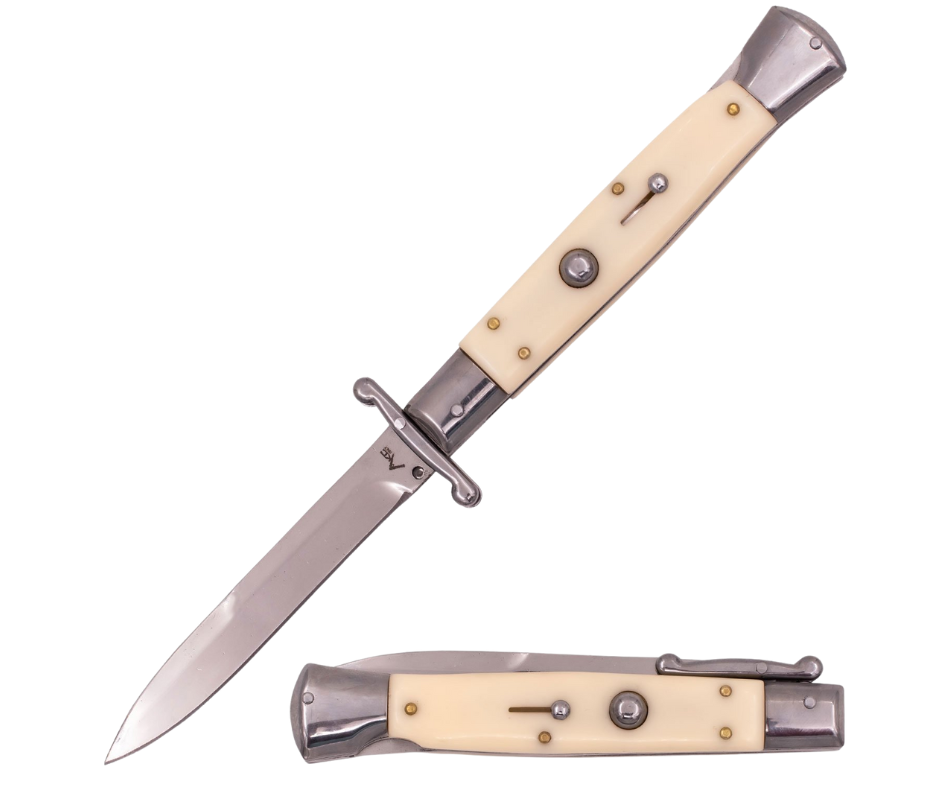 9.6 Inch Fully Automatic Stiletto Switchblade Bone - AnyTime Blades