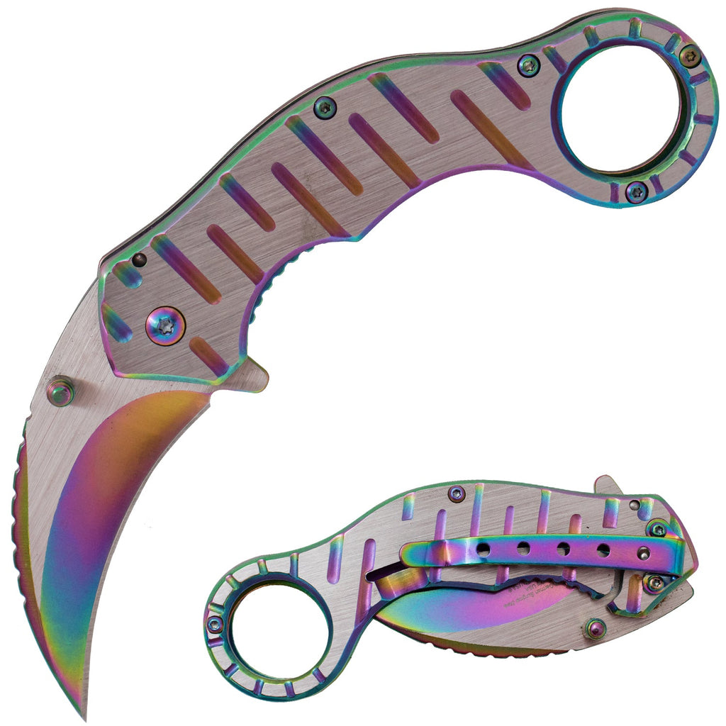 Tiger-USA Spring Assisted Karambit Claw Folding Pocket Knife - AnyTime Blades