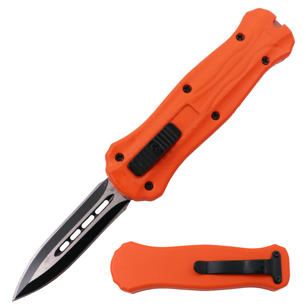 Miniature OTF Automatic Knife Orange - AnyTime Blades