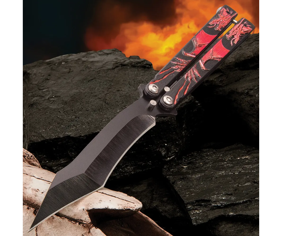 Crimson Dragon Balisong Butterfly Knife - AnyTime Blades