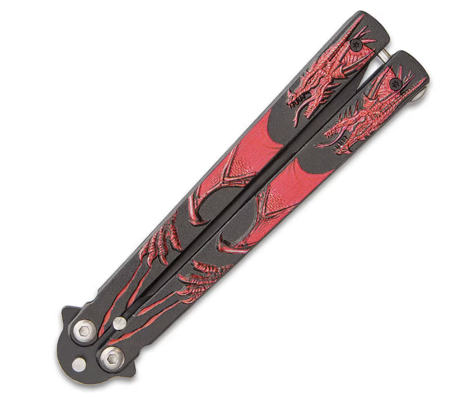 Crimson Dragon Balisong Butterfly Knife - AnyTime Blades