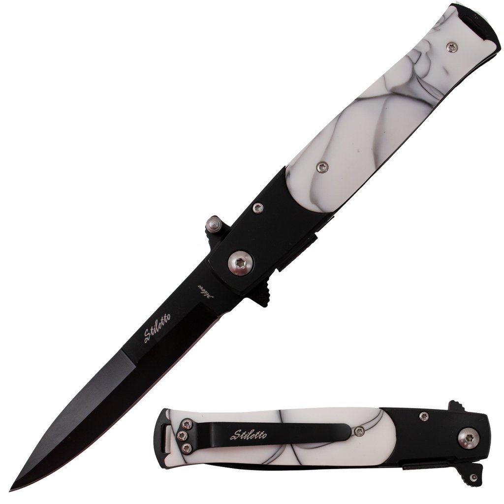 9" Stiletto Spring Assisted Folding Knife - Available in 9 Colors!!!! - AnyTime Blades