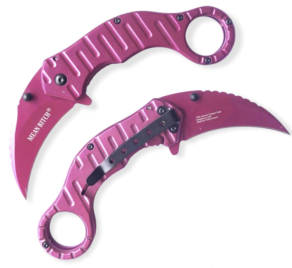 6.25" Metallic Pink Mean Bitch Karambit - AnyTime Blades