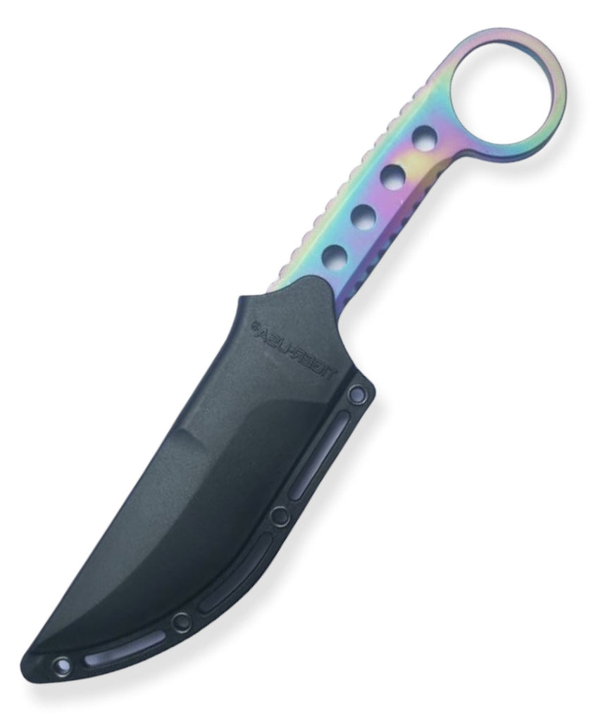 8.25" Single Edge Rainbow Tactical Boot Knife - AnyTime Blades