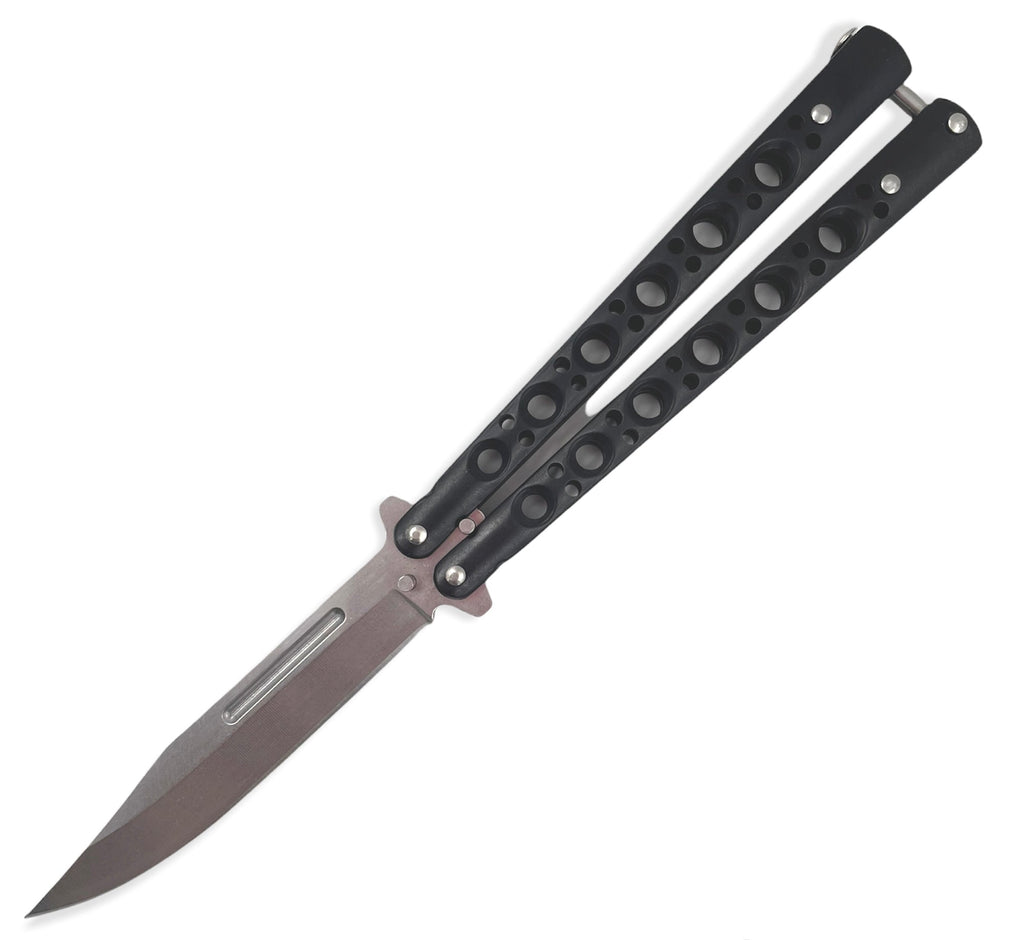 Heavy Duty Balisong Butterfly Knife Black - AnyTime Blades