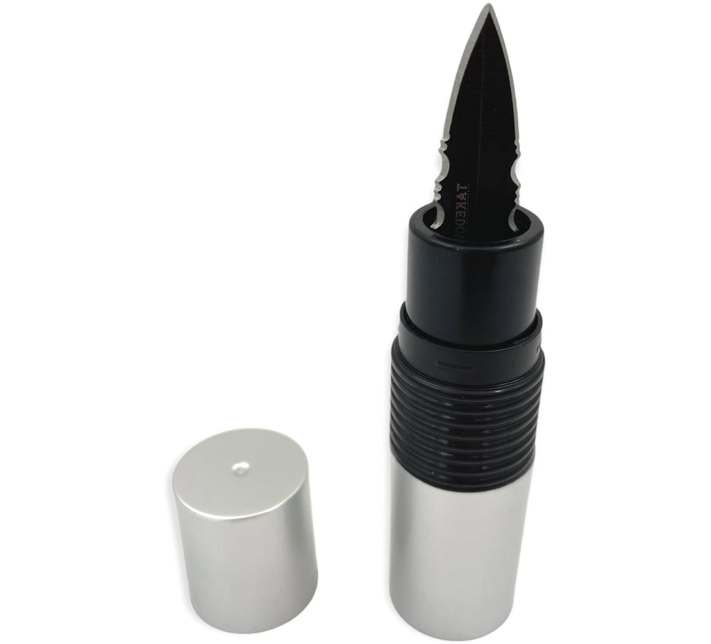 4.5 Inch Pucker-Up Lipstick Knife (Black AND SILVER) - AnyTime Blades