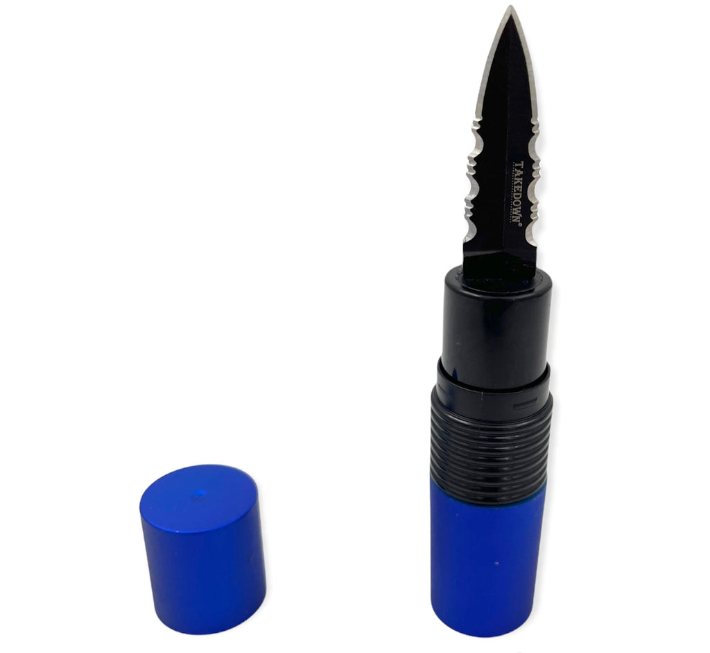 4.5 Inch Pucker-Up Lipstick Hidden Knife Blue - AnyTime Blades