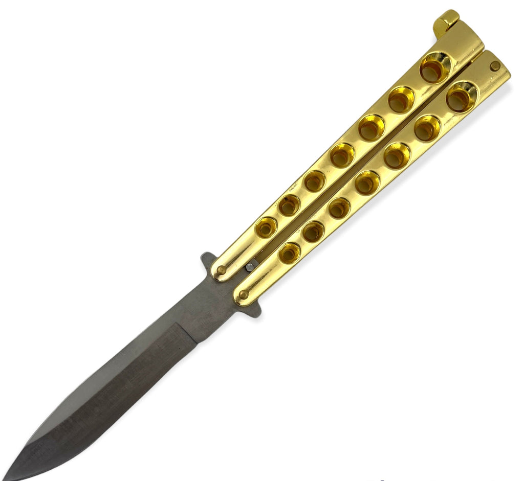 Butterfly Knife Balisong Solid Stainless Handle - AnyTime Blades