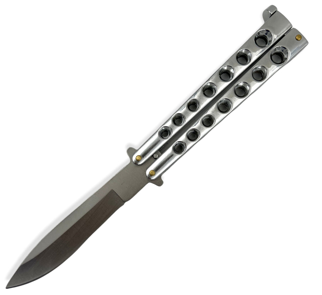 Butterfly Knife Balisong Solid Stainless Handle - AnyTime Blades