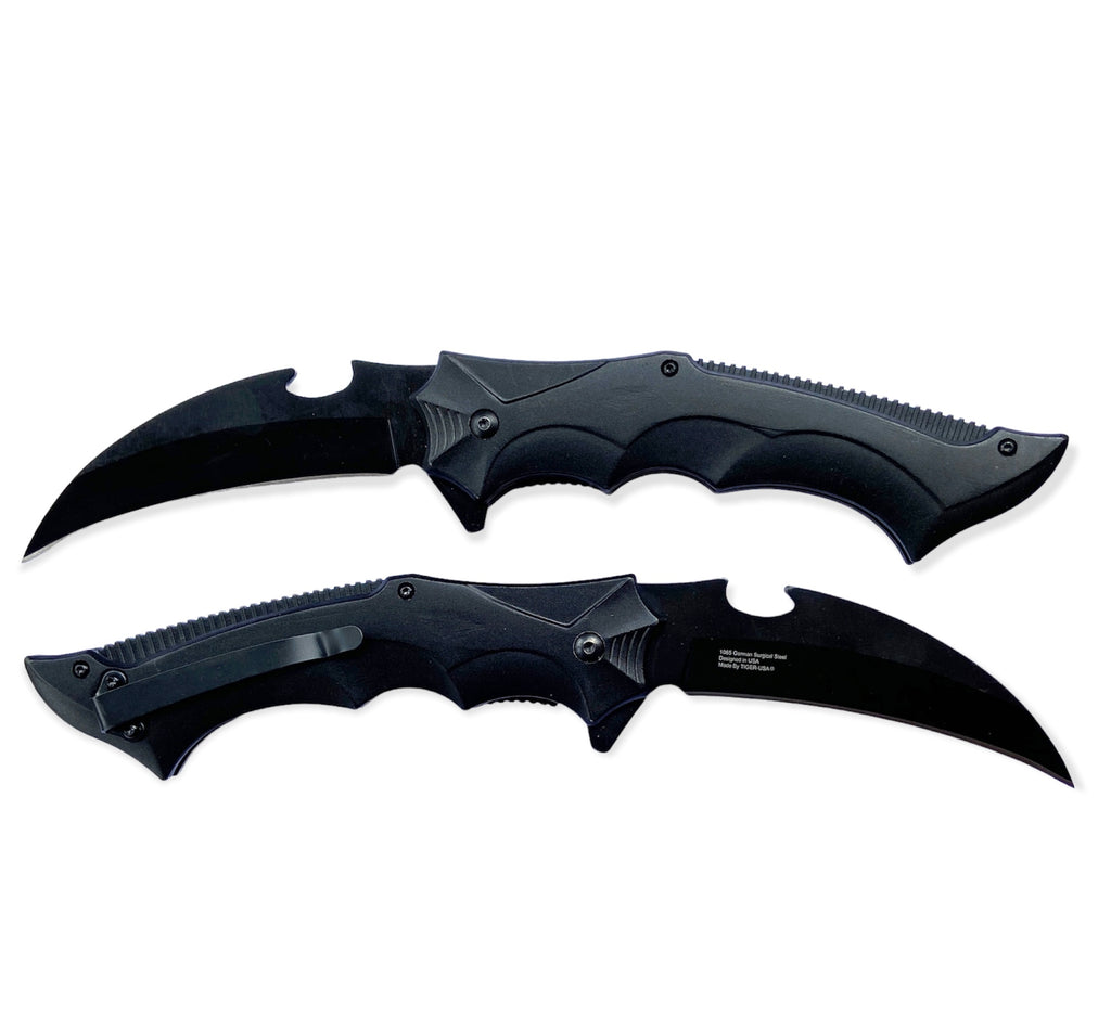 Tiger USA Assisted Opening Black Karambit Knife - AnyTime Blades